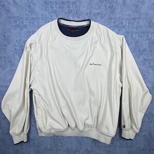 Vintage Tommy Hilfiger Golf Wind Pullover Crewneck XL Cream Embroidered Logo